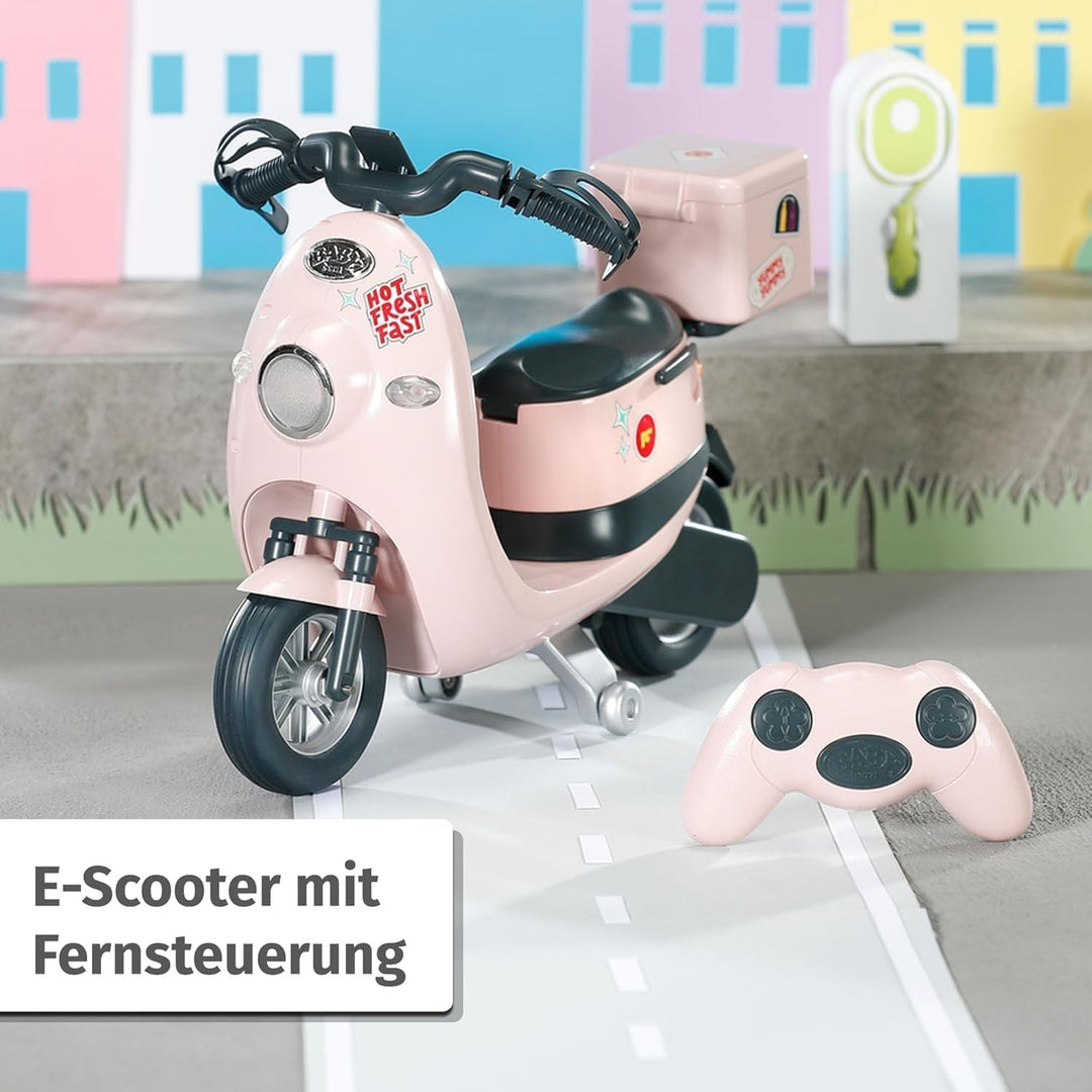BABY born E-Scooter, Ferngesteuerter Roller mit Ladestation zum Aufladen Spielen, für 43cm Puppen, 8