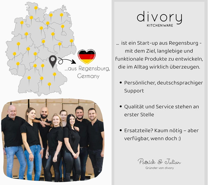 DIVORY Grillpfanne gerillt Induktion 28 x 28cm, Steakpfanne beschichtet aus Edelstahl mit Keramikbes
