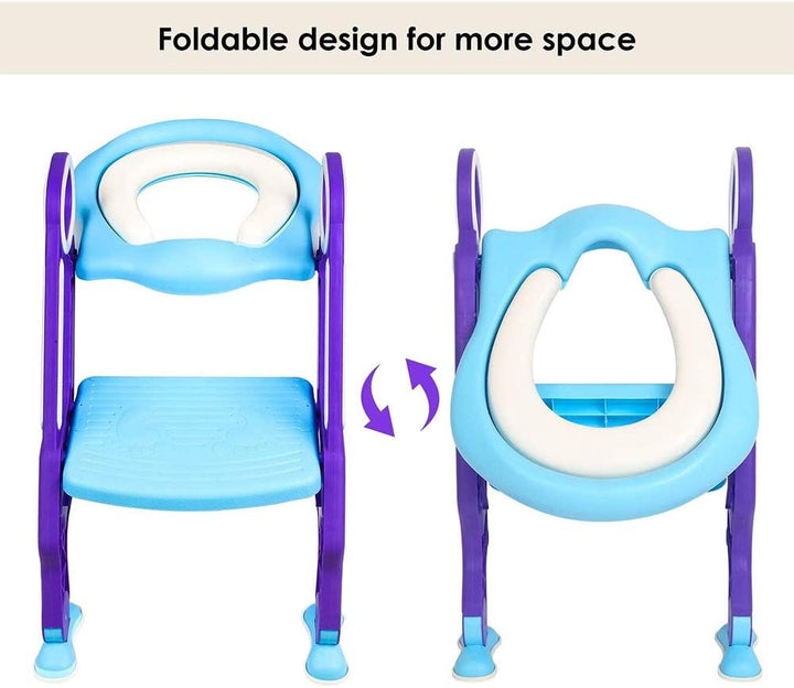 Toilettensitz Kinder mit Treppe, Kinder Toilettensitz Toilettentrainer, Weicher WC Sitz, Faltbar Kin