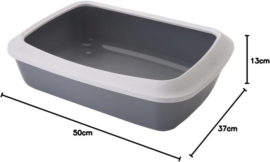 Katzentoilette mit Rand "Iriz" grau 50 x 36,5 x 11,5 cm