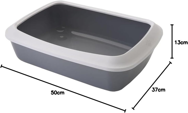 Katzentoilette mit Rand "Iriz" grau 50 x 36,5 x 11,5 cm