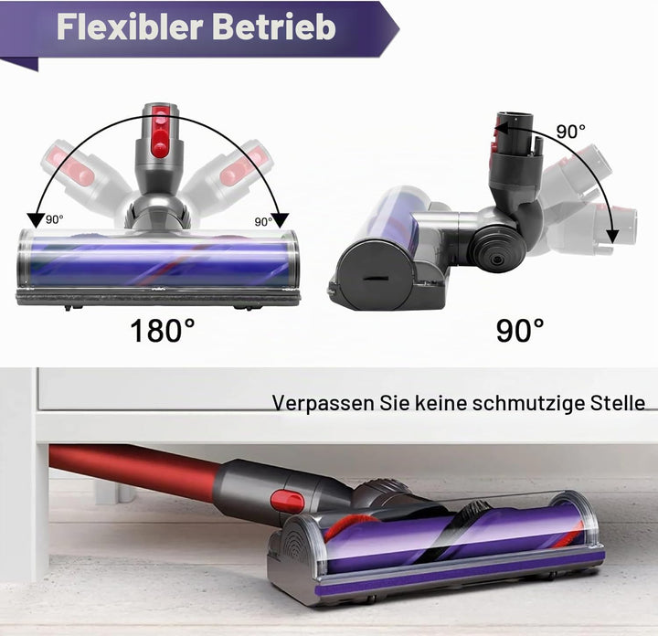 Bürste Kompatibel mit Dyson V7 V8 V10 V11 V15 Staubsauger, Ersatzteile Bürstenkopf mit Direktantrieb