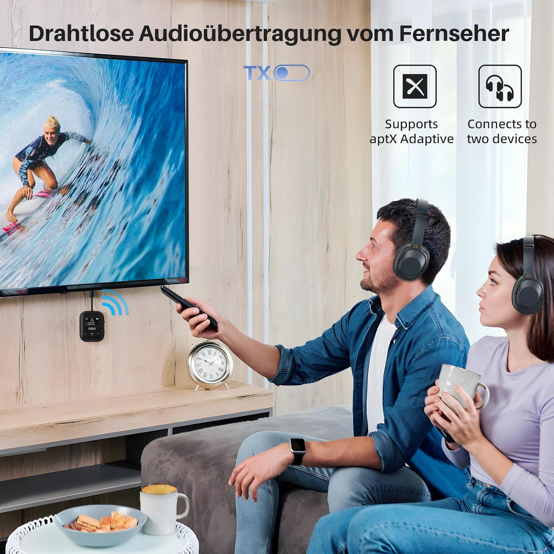 1Mii SafeFly Min+ Bluetooth Sender und Empfänger, Bluetooth Adapter für Flugzeuge, 2 Geräte können a