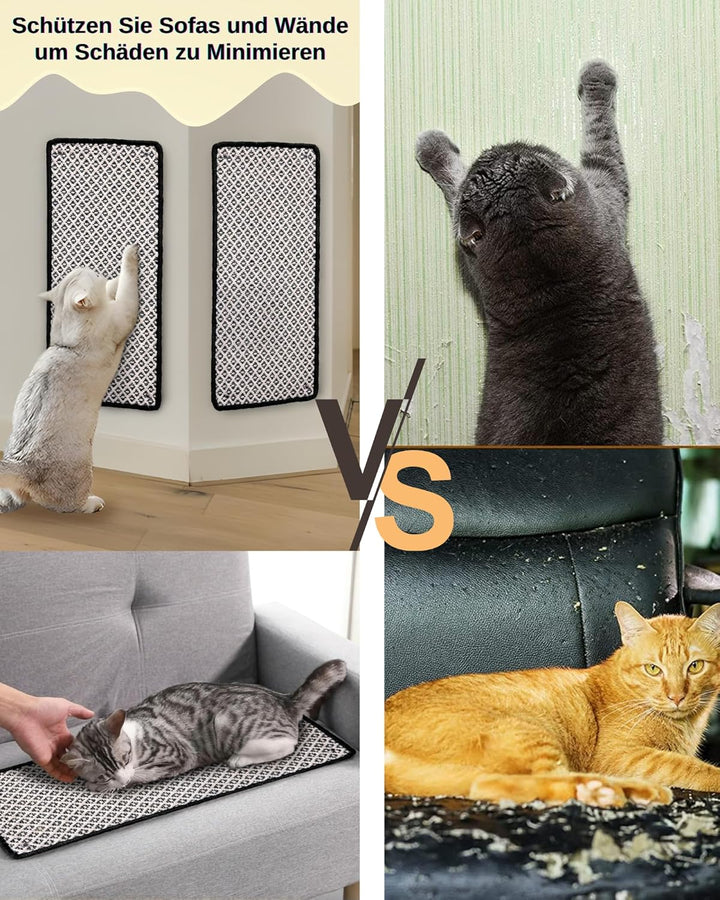 JanYoo 2 Stück Katzen kratzmatte Kratzschutz Katzenkratzmatte Sisal Teppich | Katzen Kratzteppich,60