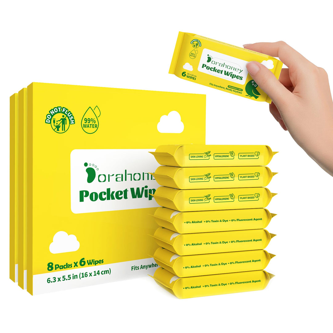 Mini Reise Feuchttücher – Baby Feuchttücher Reisegrösse, 99% Wasser, unparfümiert &amp; hypoallergen, fü