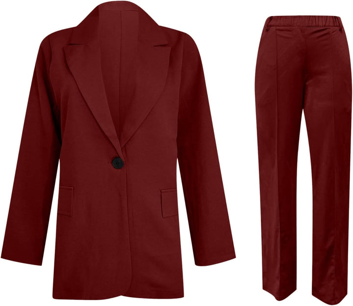 Damen Elegant Business Anzug Set 2-teilig Hosenanzug Blazer Hose Anzug Karo Kariert Zweiteiler Slimf