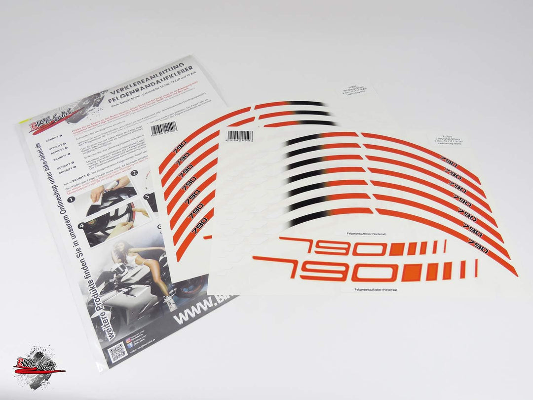 BIKE-label Felgenbett Felgenrand Aufkleber kompatibel mit KTM 790 Duke 710039b