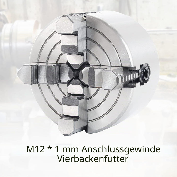 Drehmaschine Vierbackenfutter, 4-Backen-Drehfutter selbstzentrierendes Holzdrehfutter aus Zinklegier