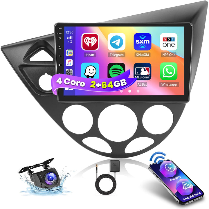 9 Zoll Android 15 Autoradio für Ford Focus MK1 C170 1998-2005 2 DIN Bildschirm (2+64GB) mit Wireless
