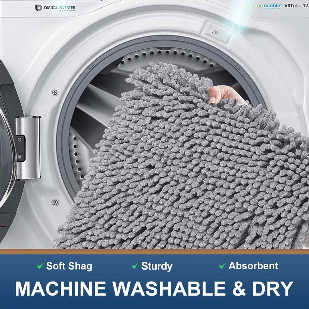 Homaxy rutschfeste Badematte Chenille Badezimmerteppich Mikrofaser Badteppich Saugfähige Hochflor Ba