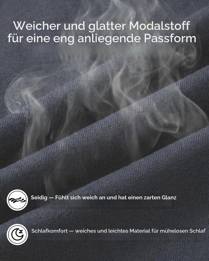Chalier Cozy 2er Pack Pyjamahose Herren Kurz Modal Schlafanzughose Weich Verstellbare Taille, Beidse