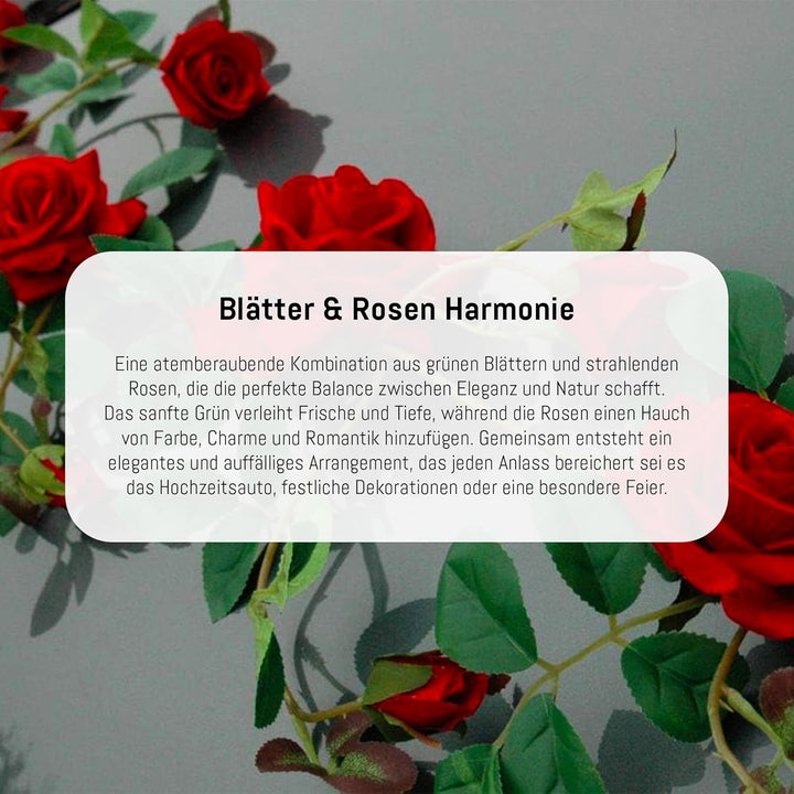 Rosen Girlande Braut Paar Rose Deko Dekoration Autoschmuck Hochzeit Car Auto Wedding ®Auto-schmuck D