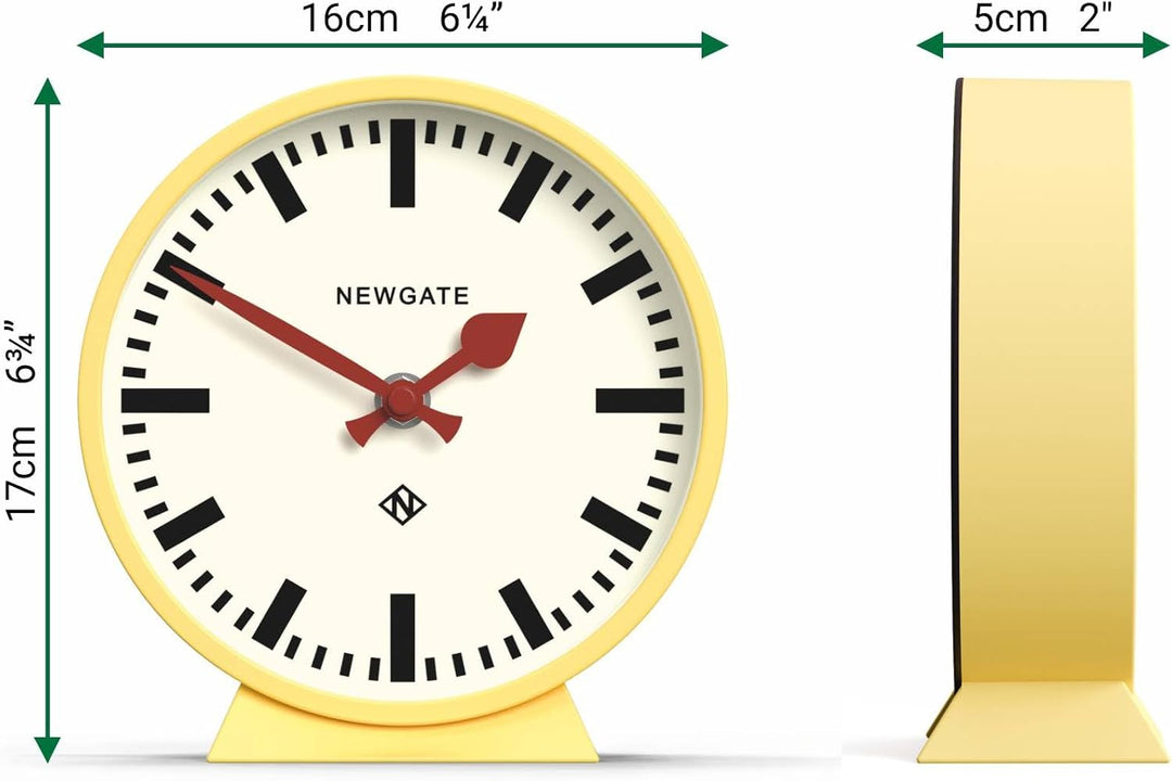 NEWGATE® M Kaminuhr für Kaminsims, geräuschlos, kein Ticken, moderne Kaminuhr, kleine Kaminuhr, Bahn