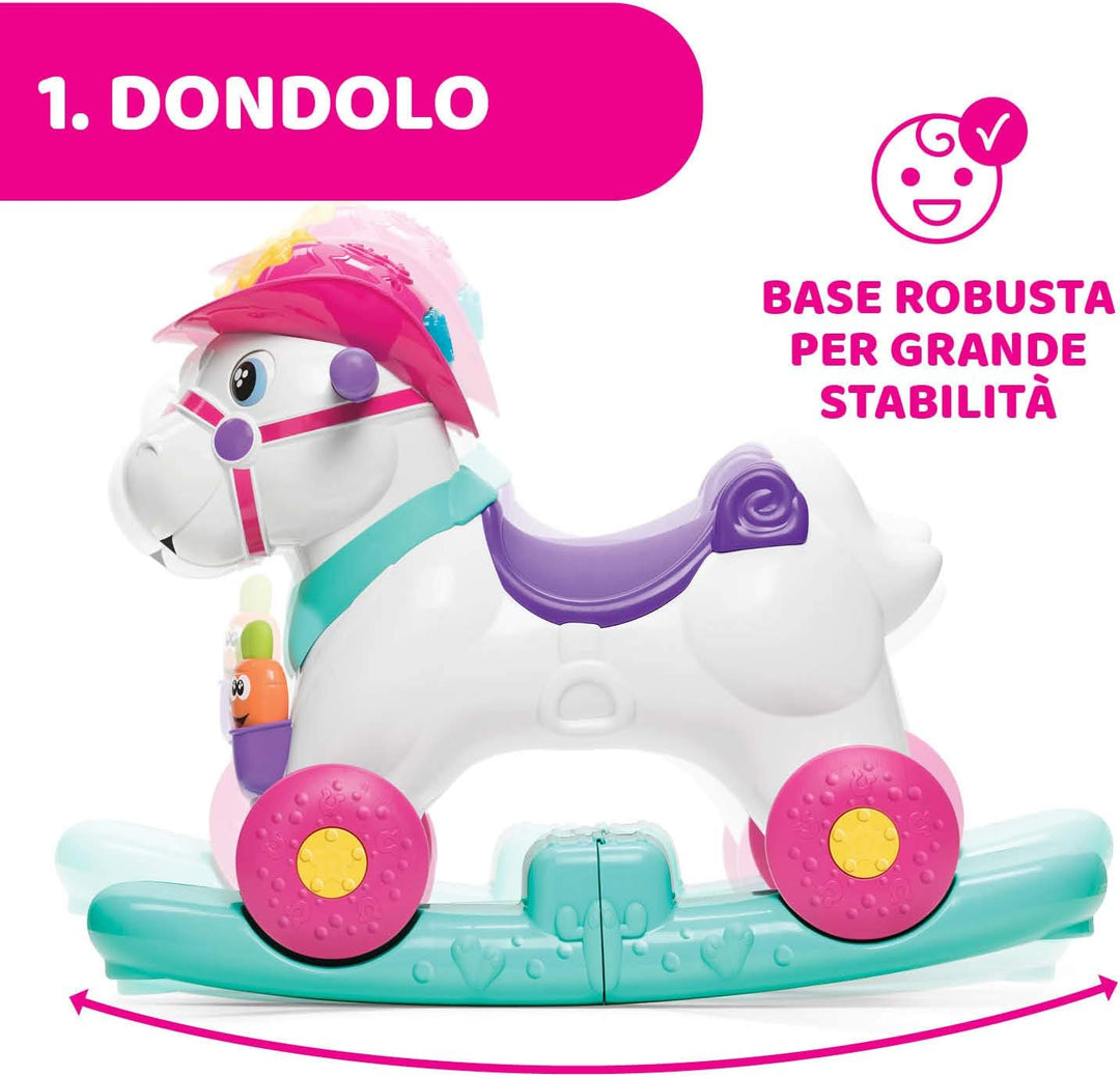 Chicco - Schaukelpferd für Kinder Miss Baby Rodeo, Lernspiel und interaktives Spiel, reitendes Pferd