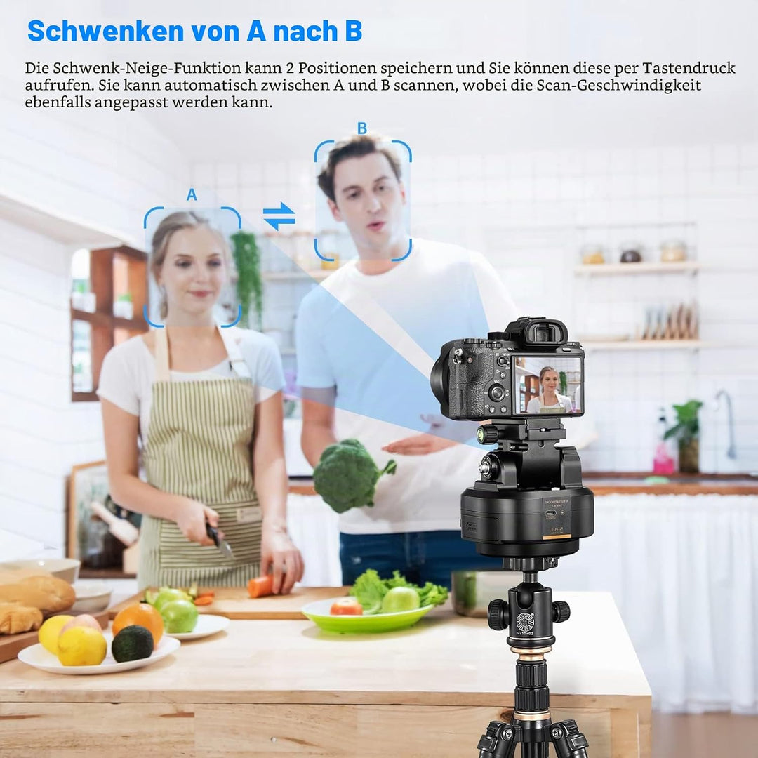Soonpho M6 Auto Face Tracking Motorized Rotating Panoramic Tripod Head, AI Smart Face Body Tracking
