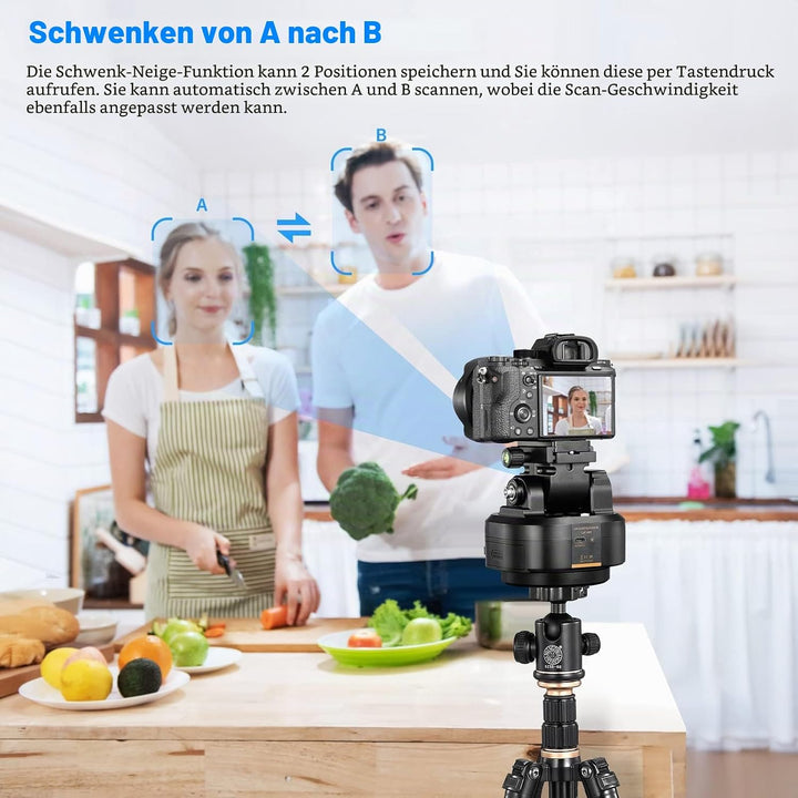 Soonpho M6 Auto Face Tracking Motorized Rotating Panoramic Tripod Head, AI Smart Face Body Tracking