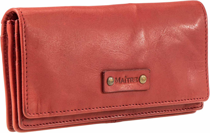 Maitre - steinbach immine purse lh14f Lila 18,00X9,00X0,00 CM Farbe:rot / Material:cotton,cow Leathe