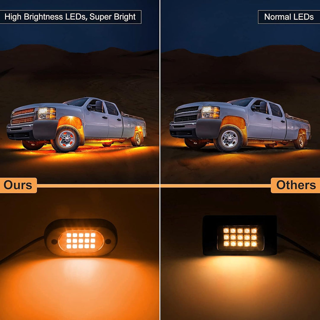 Auto RGB LED Rock Licht Kit, Multicolor Hell Neon Light mit APP/RF-Steuerung,DIY Musikmodus Wasserdi