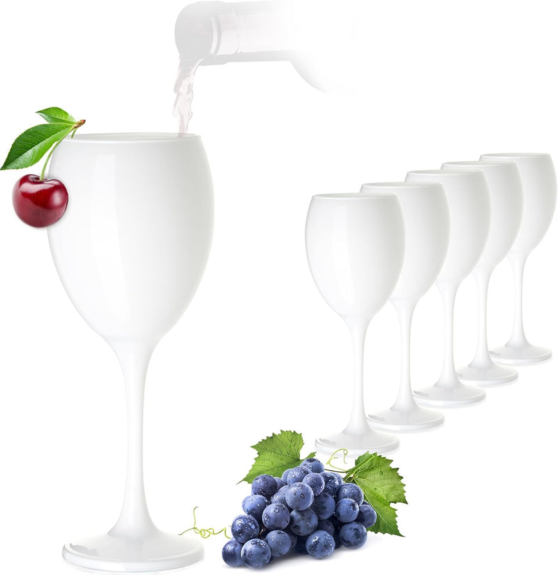 PLATINUX Weisse Weingläser Set 6 Teilig 320ml aus Glas massiv Getränkeglas Weissweingläser Rotweingl