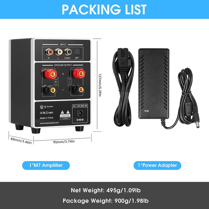 HiFi Dual MIC Digital Verstärker Bluetooth Empfänger USB Player S/PDIF Audio Power Amplifier Karaoke