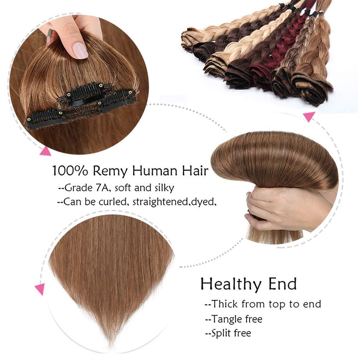 SEGO Clip in Extensions Echthaar Doppelt Tressen Haarverlängerung 8 Teilig 100% Remy Hair für Komple