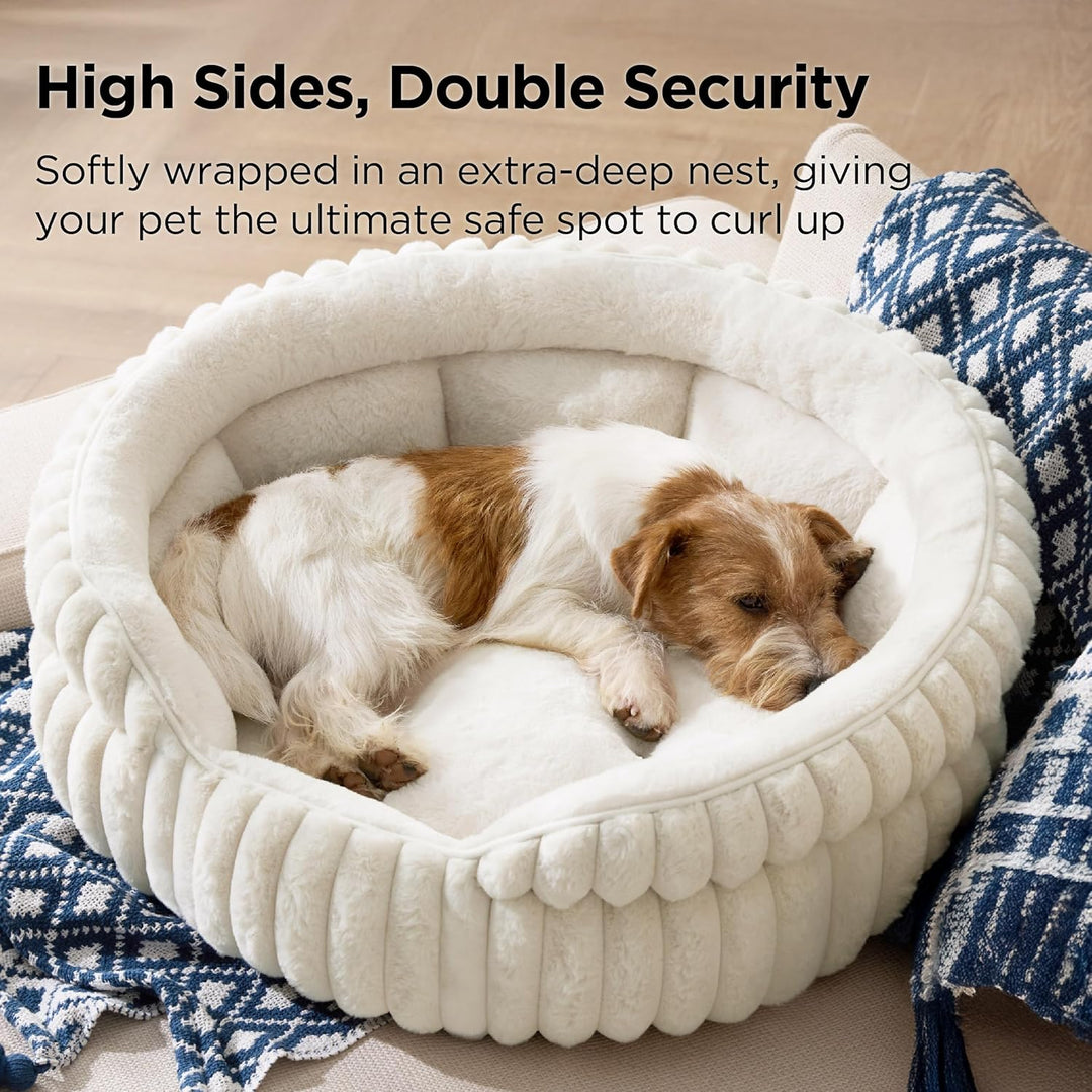 BEDSURE Flauschiges rundes Hundebett klein - 66 x 66 cm rundes Hundebett, waschbares grosses Katzenb