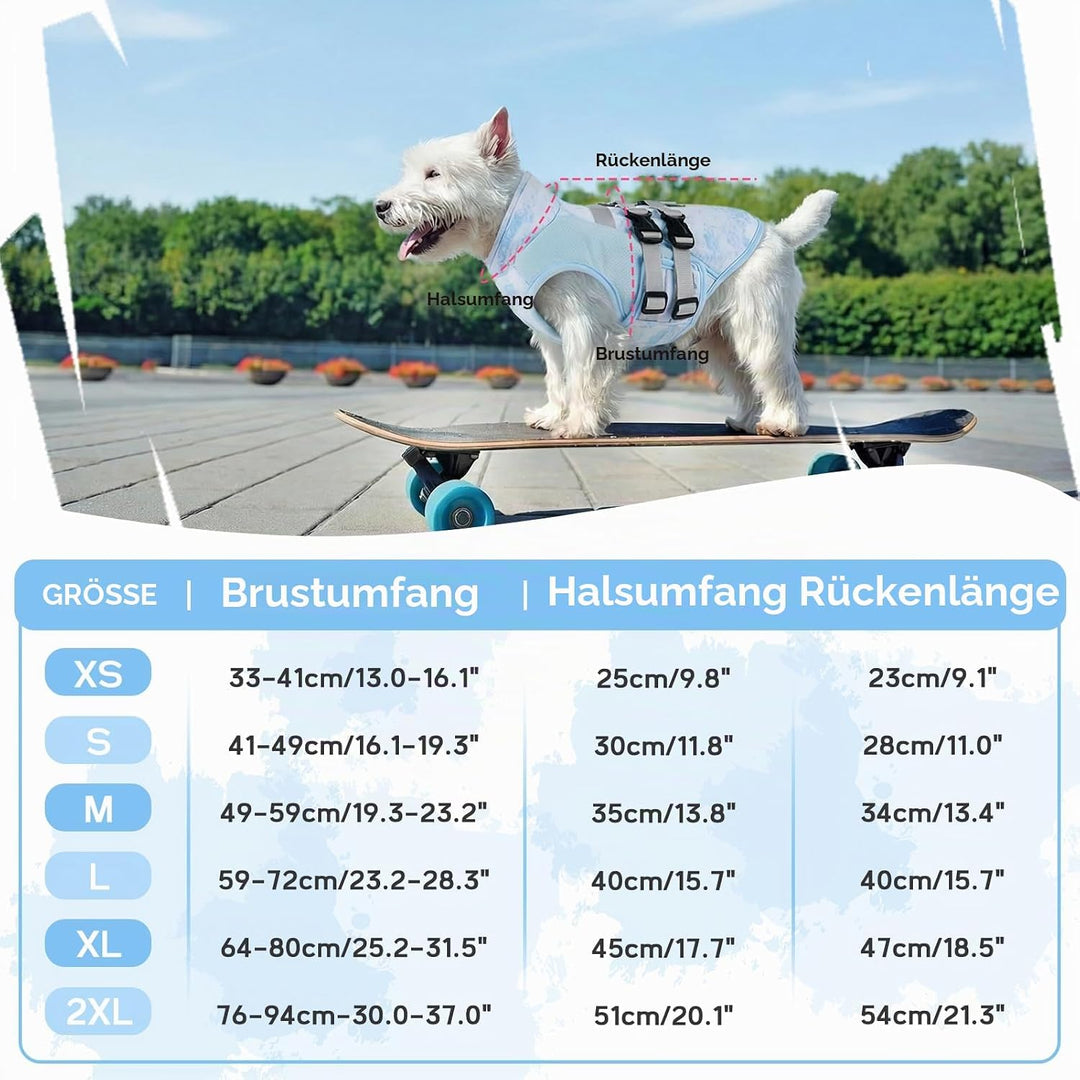 Kühlweste Hund Sommer Leicht Atmungsaktiv Kühlmantel Hund Mit D-Ring, Verstellbar Sonnenschutz Hunde