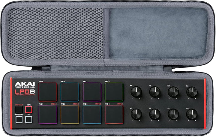 co2CREA Hart Reise Schutz Hülle Etui Tasche für AKAI Professional LPD8 USB MIDI Pad Controller (Nur