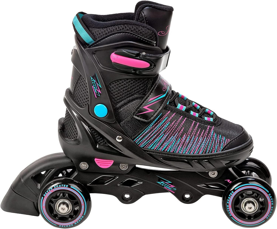 RAVEN 4in1 Inline Skates Triskates Rollschuhe Schlittschuhe Inliner für Kinder Erwachsene Mädchen Da