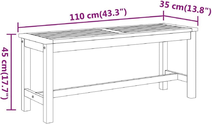 vidaXL Gartenbank 110x35x45 cm Massivholz Akazie 110 x 35 x 45 cm