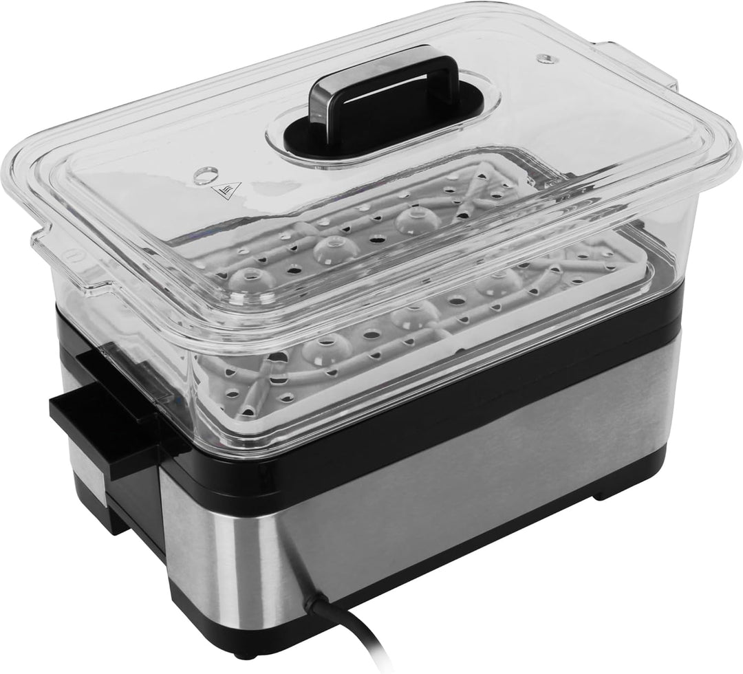 Steba DG 2 Elektronischer Dampfgarer, variabler Garraum (3 - 6 Liter), BPA-frei, inkl. Reiseinsatz,
