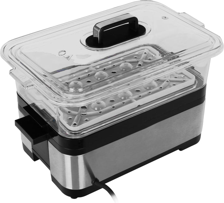 Steba DG 2 Elektronischer Dampfgarer, variabler Garraum (3 - 6 Liter), BPA-frei, inkl. Reiseinsatz,