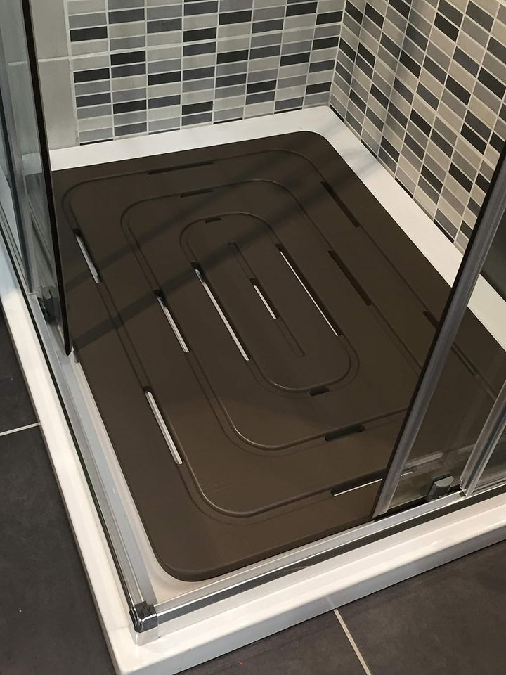 Castelmerlino Zubehör für die Dusche, Marine-Sperrholz, Grau Braun, 54 x 68 cm 54 x 68 Grigio Marron