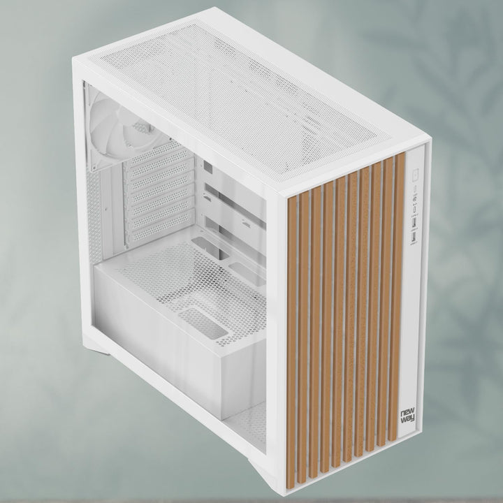 2024 Neu - NW1 PC-Gehäuse aus Holz - Mittlere Tower kompatibel mit ATX/Micro-ATX/ITX – Typ C USB – L