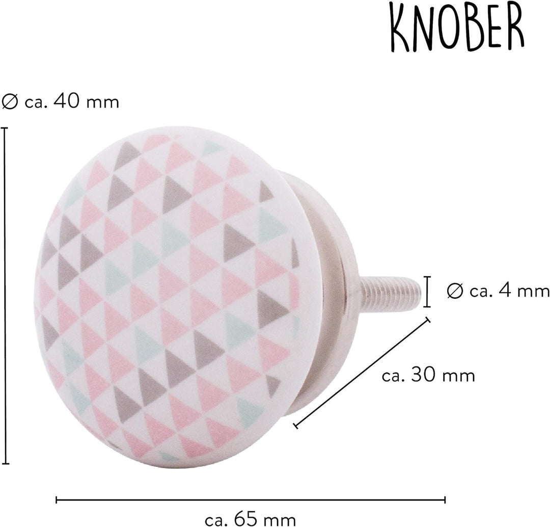 Set 8 Stück Möbelknöpf Keramik Mandala Energy Shabby-Chic Schrankknöpfe Türgriff (Knober 08 X OMT 05