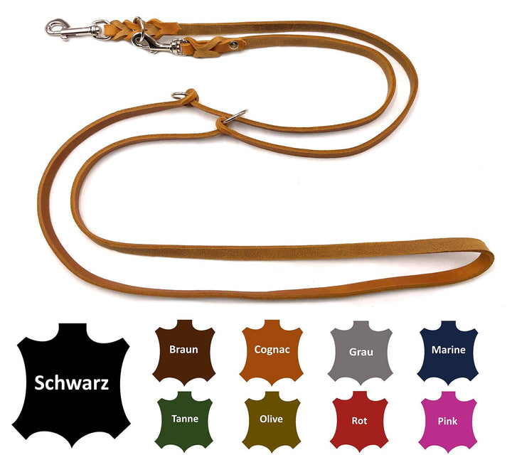 Hundeleine Fettleder kleine Hunde/grosse Hunde 2m / 2,40m / 2,80m / 3,50m / 5m Doppelleine verstellb