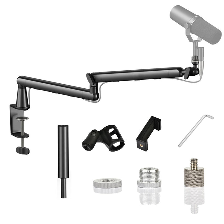 Gaming Mikrofon mit Low Profile Mic Arm, Mikrofonarm mit Kabelkanälen für Podcast Streaming Studio G