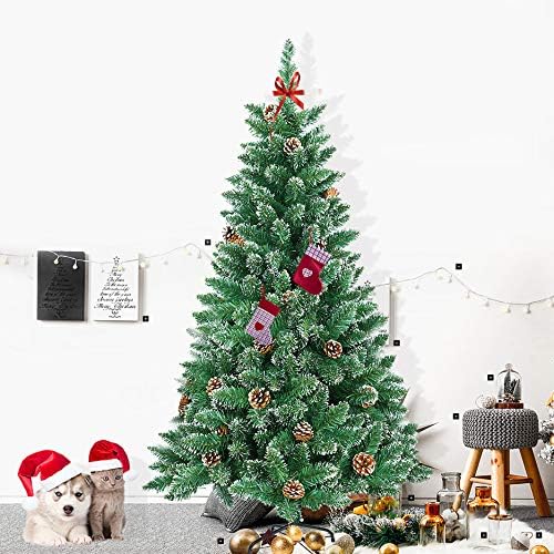 LARS360 120cm Künstlicher Weihnachtsbaum, Christbaum Tannenbaum Grüne PVC mit Schnee-Effekt, Christb