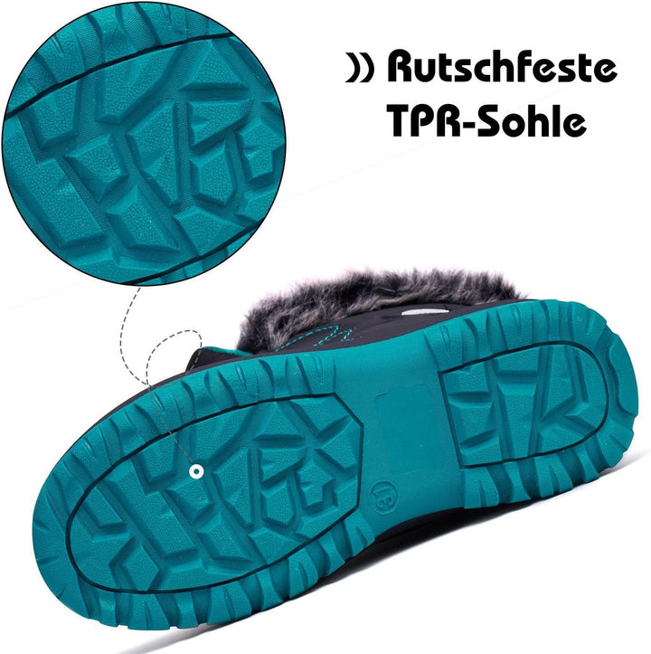 Mishansha Kinder Winterstiefel Gefüttert Wasserdichte Rutschfest Schneestiefel für Mädchen Jungen, G