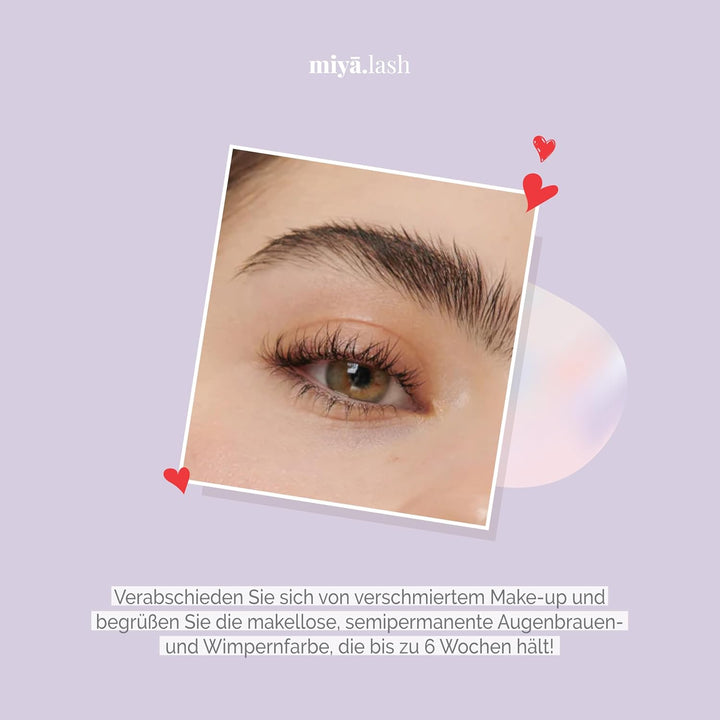 MIYA LASH | Schwarze wasserfeste Farbe für Augenbrauen und Wimpern | 2-in-1 Wimpern- und Augenbrauen