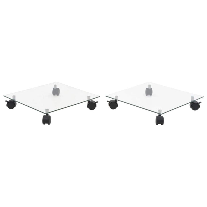 Festnight Pflanzenständer mit Rollen | 2 Stück Pflanzenroller | Garten Blumenroller | Balkon Pflanze