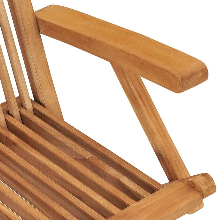 vidaXL 3X Teak Massiv Gartenstuhl mit Armlehnen Klappbar Holzstuhl Klappstuhl Stuhl Stühle Gartenmöb