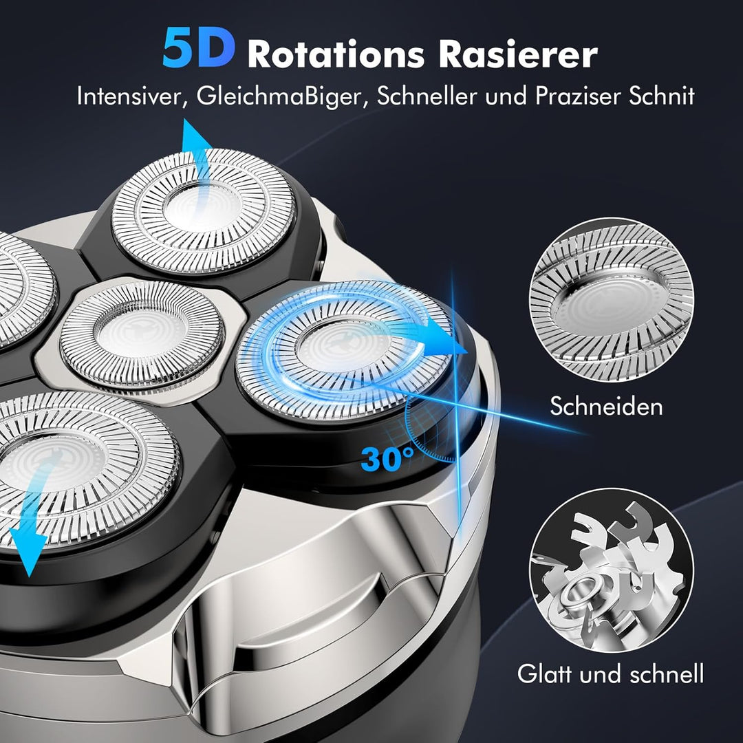 Glatzen Rasierer Herren Elektrisch, ETROBOT 5D Magnetischer Elektrorasierer- Kopfrasierer Glatze Her