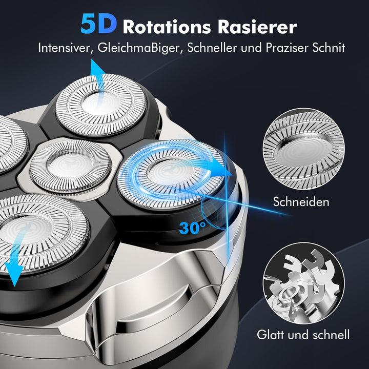 Glatzen Rasierer Herren Elektrisch, ETROBOT 5D Magnetischer Elektrorasierer- Kopfrasierer Glatze Her