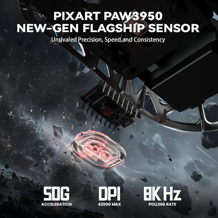 ATTACK SHARK R2PRO 45g Superlight Magnesiumlegierung Maus, PixArt PAW3950-Sensor, 42000 DPI, 8000Hz