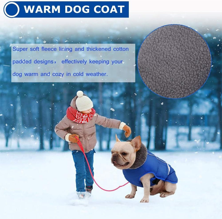 QBLEEV Hundewintermantel, warm, reflektierende Hundejacke, Rollkragen, wasserdicht, für kaltes Wette