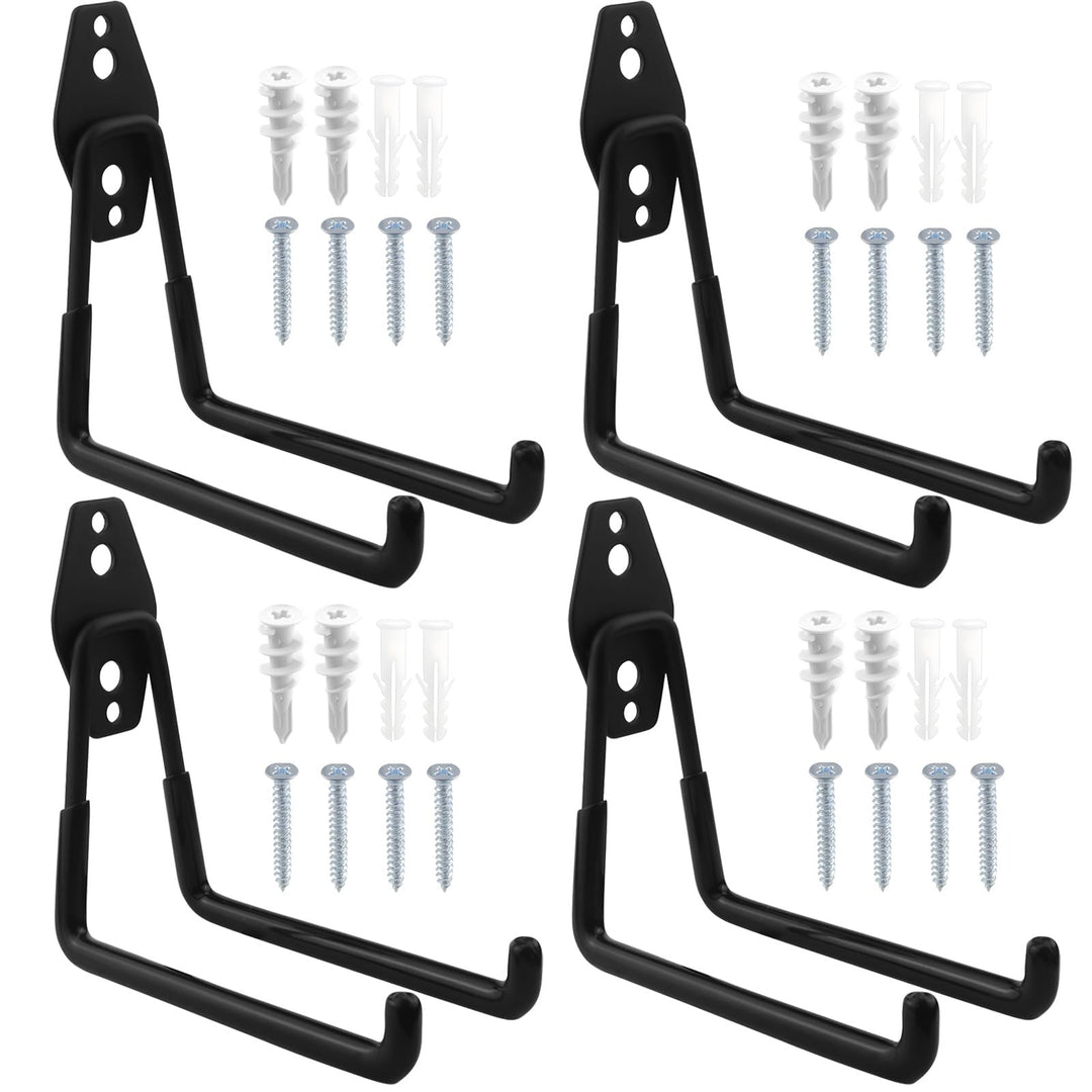 CHRI 4 Stück Wandhaken Garage Schwerlast Garagenhaken Wandhaken Klein(68mm)/Mittel(130mm)/Gross(188m