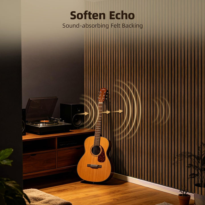 Vieshful 20er Set Flexible Holzlamellen Wandpaneele 28x40cm MDF | Akustikpaneele für Säulen &amp; Rundun