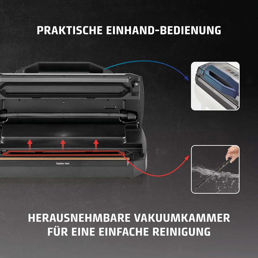 CASO VRH 490 advanced Vakuumierer - Folienschweissgerät, bis zu 100 Vakuumiervorgänge non-stop, prak