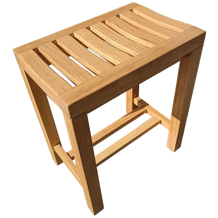 AMSXNOO Bambus Badezimmer Hocker, Duschhocker Badhocker Sitzhocker für Garderobe Beistelltisch Badez